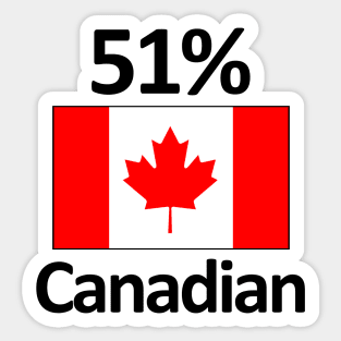 Funny Canada Heritage 51% Canadian Sticker